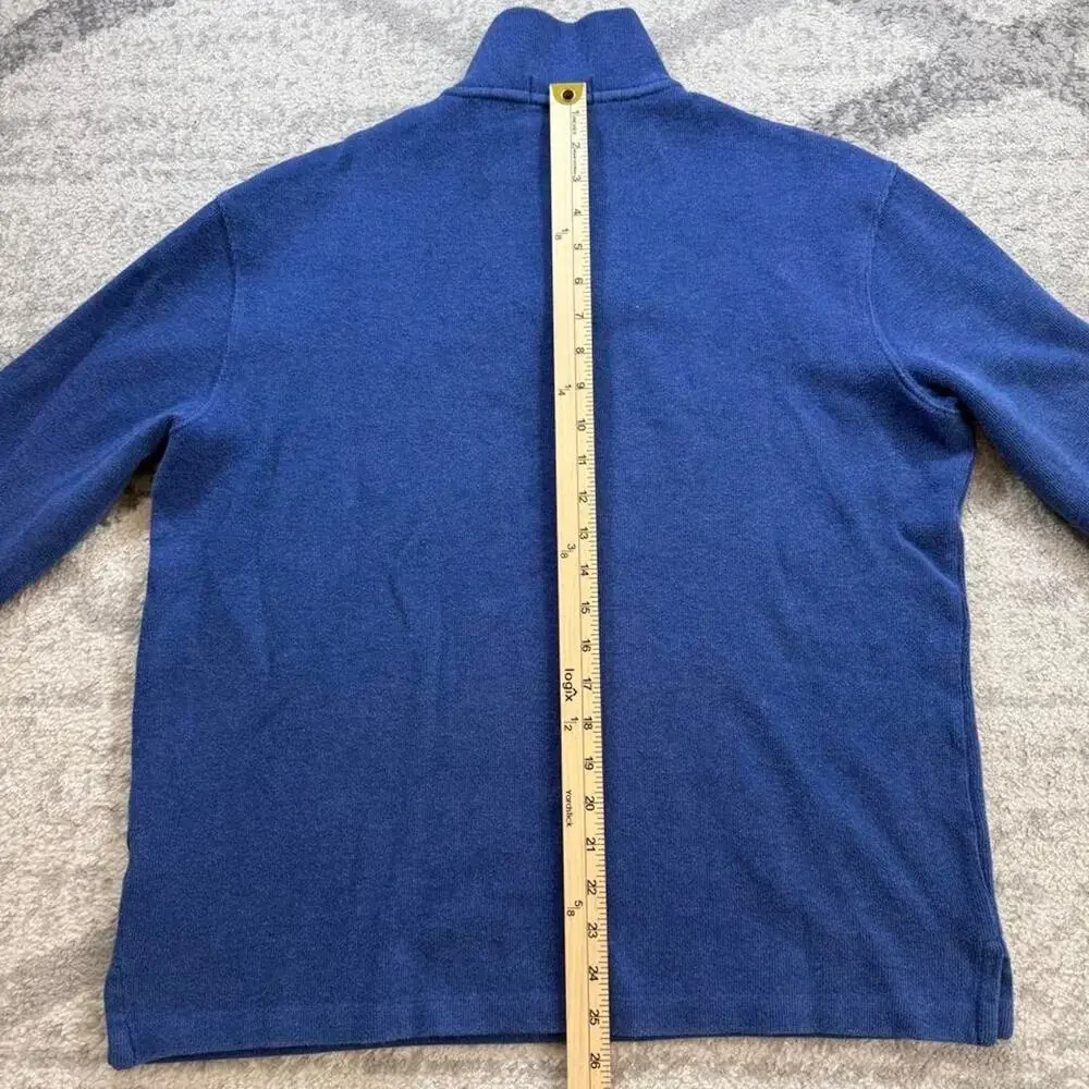 Polo Ralph Lauren Quarter Zip Sweater Mens Medium Blue Cotton